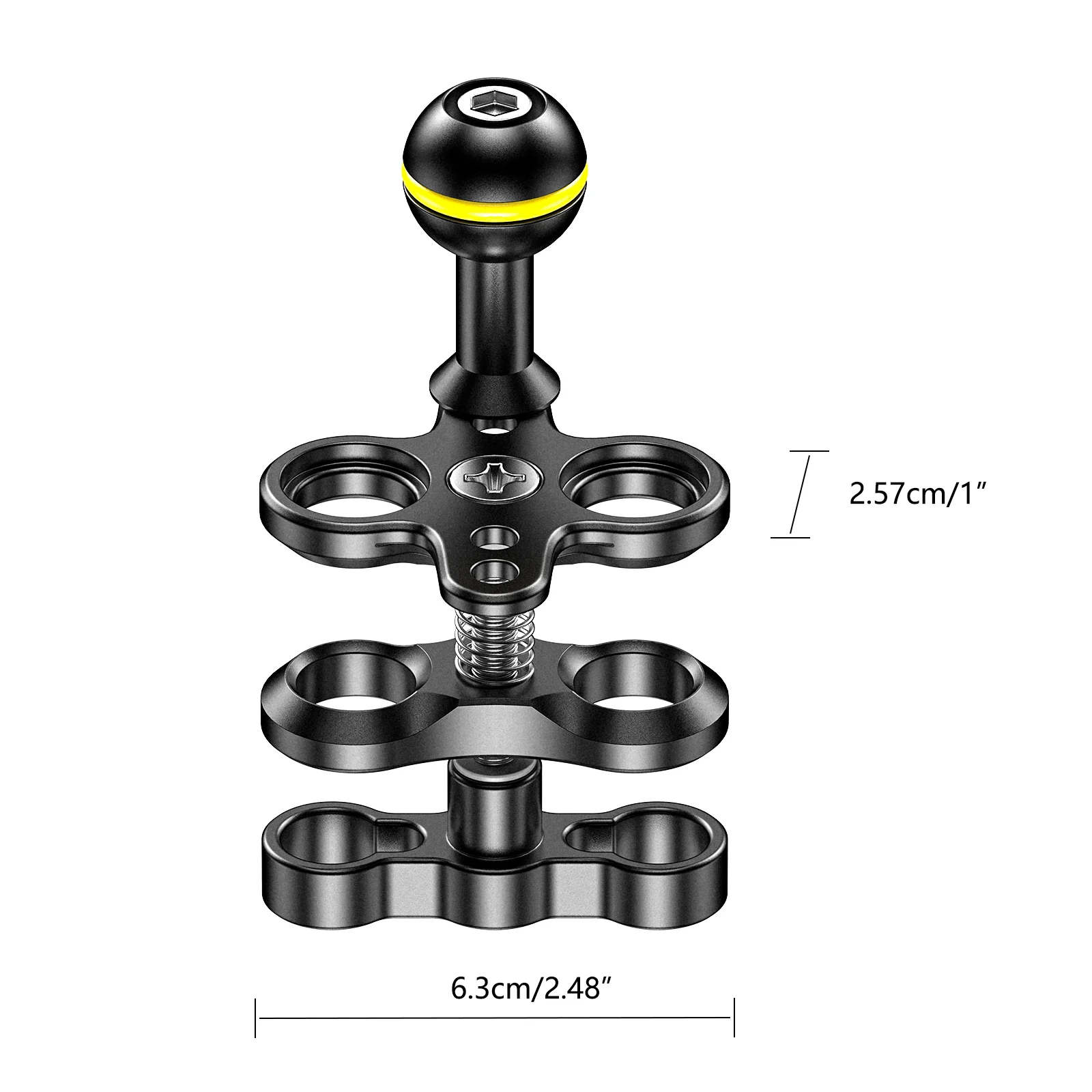 Description Picture 5 of itemPortable Flashlight Mounting Bracket Aluminum Alloy Clamp Ball Joint Bracket Arm Diving Accessory Light Combination Fixed Clamp