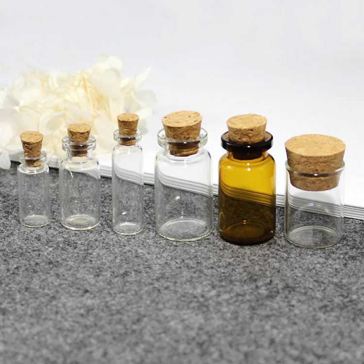 La Bottiglia Di Vetro Fai-Da-Te Multi-Dimensioni Con Tappo In Legno Può Essere Utilizzata Per Il Pendente Degli Accessori Della Bottiglia Di Olio Esse