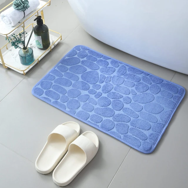 Cobblestone Embossed Bathroom Mat Non-slip Carpet Pebble Super Absorbent  Bath Mat Memory Foam Bathtub Side Floor Rugs Foot Mat - AliExpress