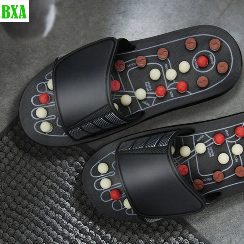 Unisex Style Pair Of Acupoint Massage Slippers For Both Men And Women, Chinese Style Acupoint Rotating Foot Massage Shoes