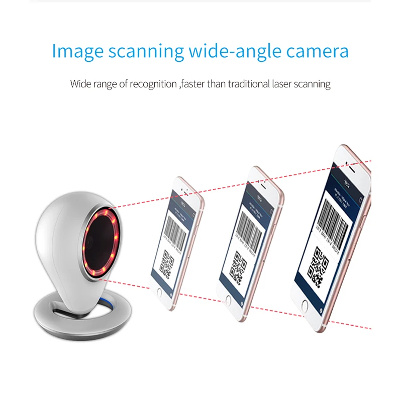 Omnidirectional Desktop Barcode Scanner Sense Automático 1d 2d qr Code Data Matrix Reader Usb Bar Code para Supermercado Varejo - Imagem 6