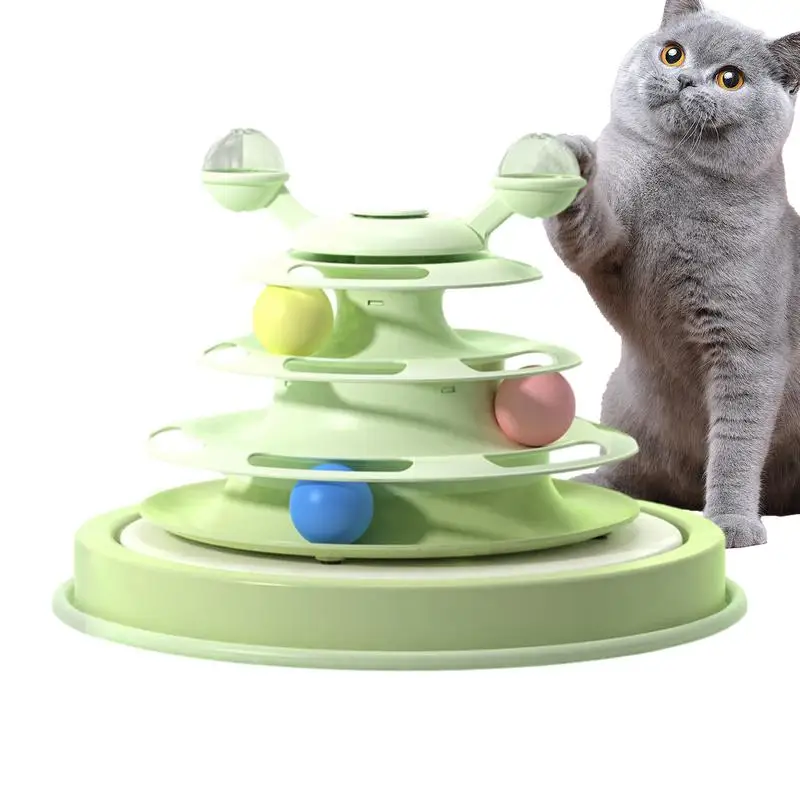 

Cat Spinner Toy 4-level Round Funny Cat Toys Ball Spinner Pet Accessory For Kitten Large And Small Medium Cats For Playing