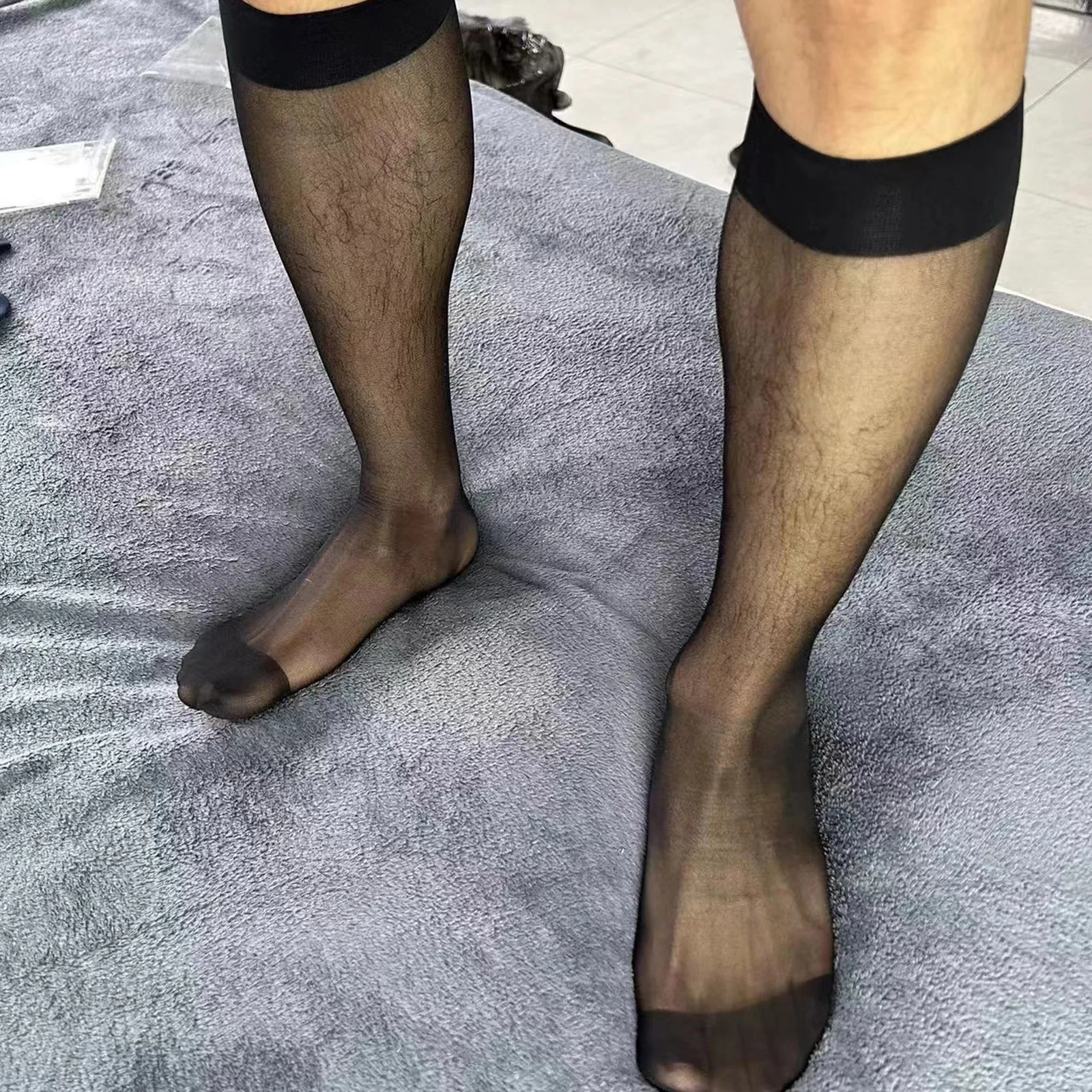 Sexy Strümpfe für Herren, ultradünn, Röhrensocken, transparent, transparent, Business, formelle Socke, erotischer, durchsichtiger Nylonstrumpf – Detail 1