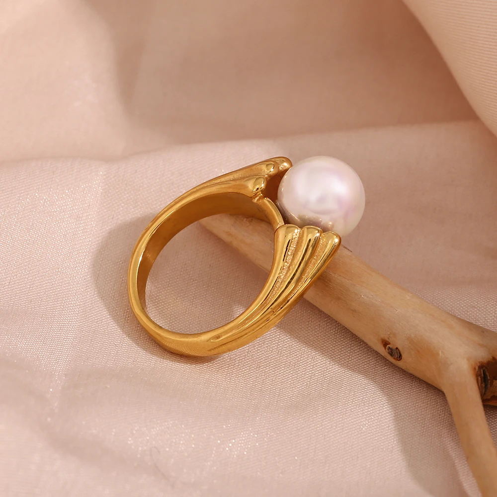 Pave Set Diamond and Pearl Ring, 10.0-11.0 mm Golden South Sea Pearl