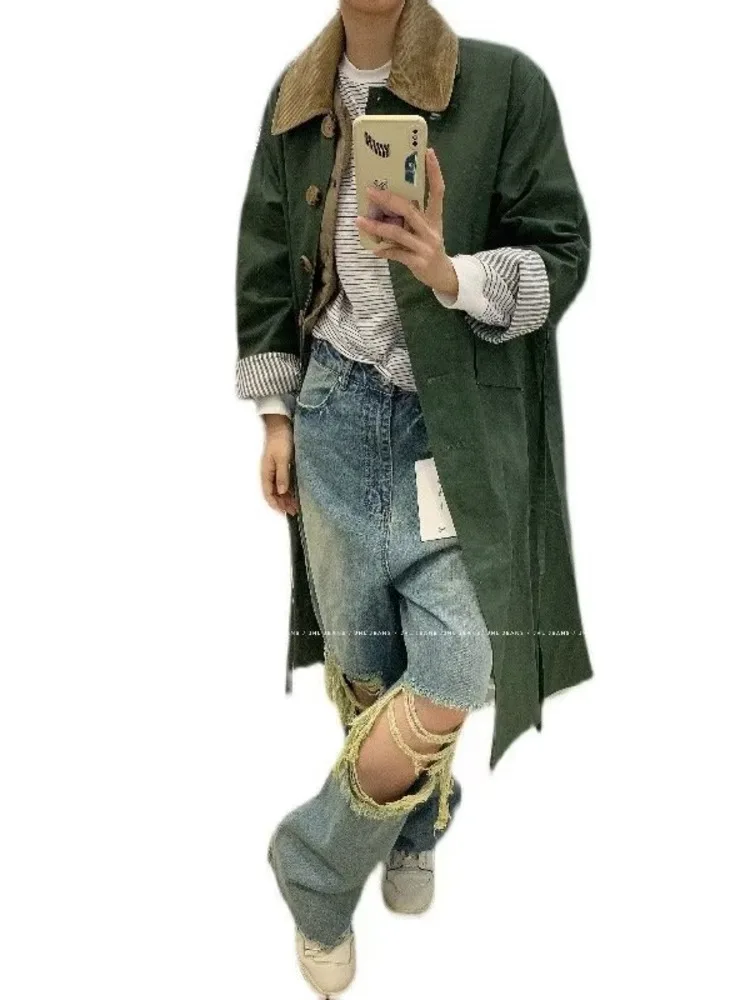 Small Crowd Deconstruction Design Sense Jeans, High Street Wide Leg Pants, High-end Floor Long Pants, Trendy Brand Women's Jeans