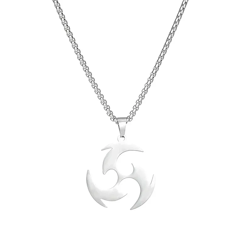 Game Impact Icon Raiden Shogun Thunder Element Necklace Game Peripherals Cosplay Costume Props Titanium Pendant Metal Jewelry