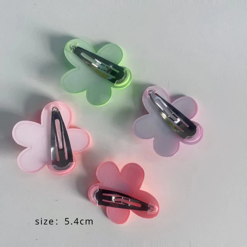 Hair Accessories 2pc Cute Colorful Flower Hair Side Clips - Uniqwear