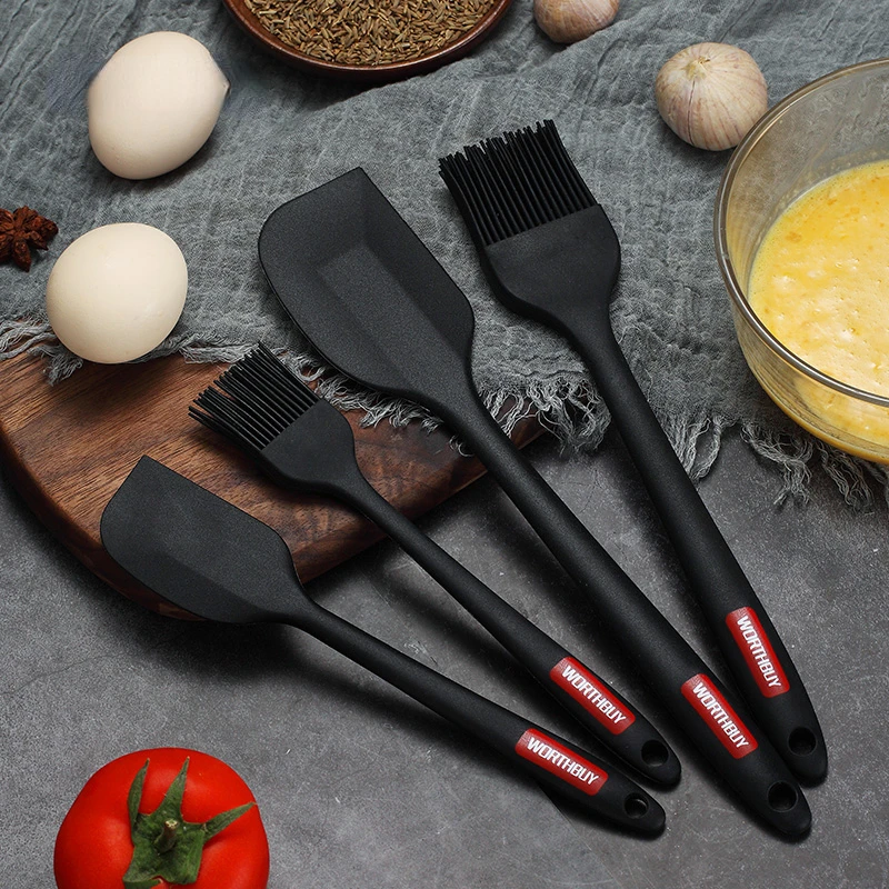 WORTHBUY Silicone Spatula Set Heat-Resistant Non-Stick Silicone Utensils Set For Pastry Baking Kitchen Cooking Spatula Oil Brush