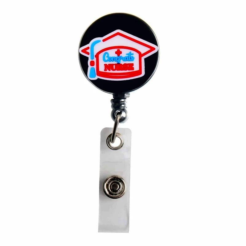 Funny Nurse Badge Reel - Retractable ID Holder With "I'm Fine, It's Just My Face" Design, 24" Cord, Alligator Clip