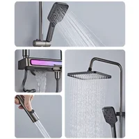 หรูหราห้องน้ําระบบฝักบัวก๊อกน้ําชุดพร้อมคีย์เปียโนแสงสมาร์ทอุณหภูมิจอแสดงผลดิจิตอลร้อนเย็น Mixer 2