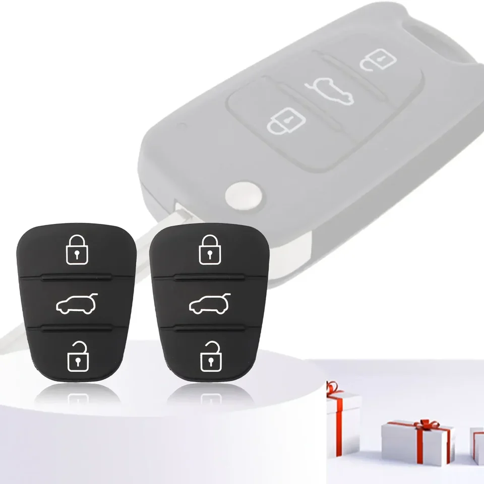 KEYYOU Chiave Dell'automobile Caso Pad di Gomma Per Hyundai Kia Picanto