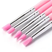 5Pcs/Set Silicone Nail Art Pen Brush UV Gel Polish Tip 3D Image DIY Dotting Polish Brushes Sculpture Pen DIY Manicure Tool 1
