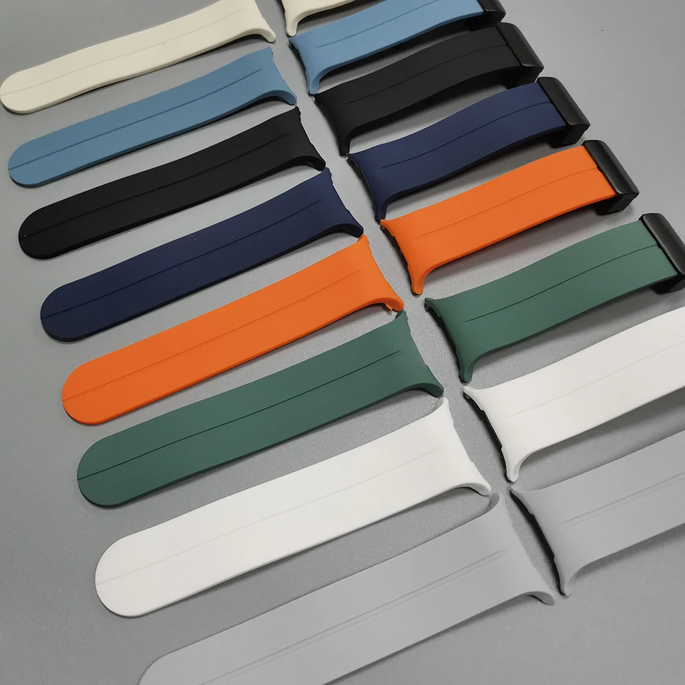 Magnetic Folding Buckle Silicone Sport Band Bracelet - Soft Strap