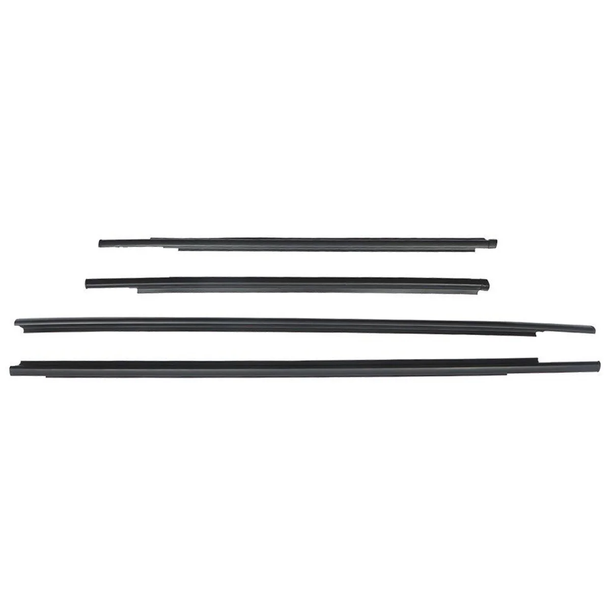 4PCS Window Weatherstrip Molding Car Outer Windows Rubber Waterproof Pressure Strip Sealing Belt For Toyota Yaris Sedan 2007-
