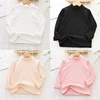 Girls T-shirt Solid Thermal Underwear Long Sleeve Casual Autumn Winter High Collar Thin Velvet Heating Tops 6 8 10 12 Years 1