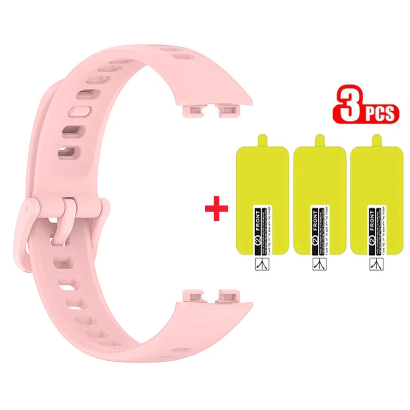 2-in-1 Silicone Strap Band with 3-Pack Anti-Scratch HD Screen Protectors