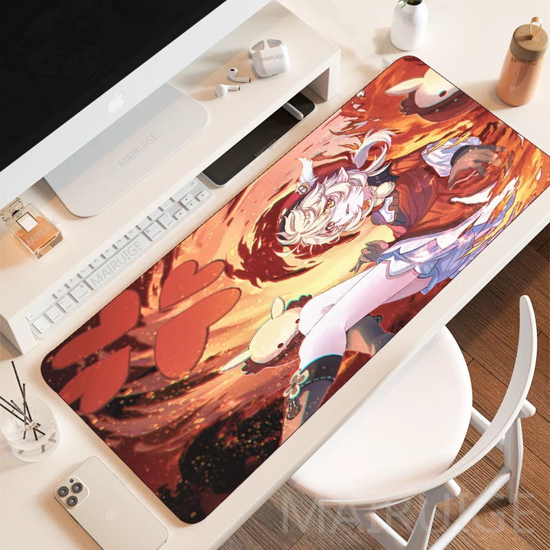 

Dropshipping MousePad XL Genshin Impact Gaming Accessories DeskMat Mouse Pad Rubber Keyboard Mousepad Large Cut Klee Rug for LOL