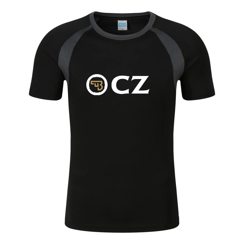 

2023 Summer CZ Ceska Zbrojovka Czech Firearms Logo Print Cotton T-shirt O-Neck Solid Color Casual Thin Short Sleeve Popular Tops