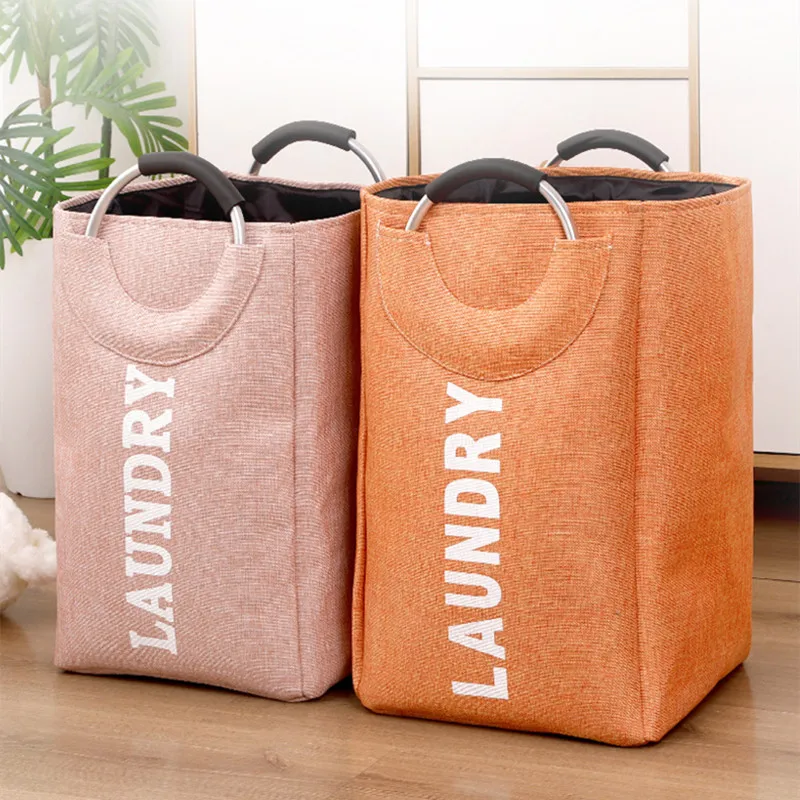 1Pc Large Folding Storage Basket EVA Storage Fabric Wardrobe Office Bedroom Closet Toys Laundry Basket With Handle 6