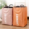 1Pc Large Folding Storage Basket EVA Storage Fabric Wardrobe Office Bedroom Closet Toys Laundry Basket With Handle 6