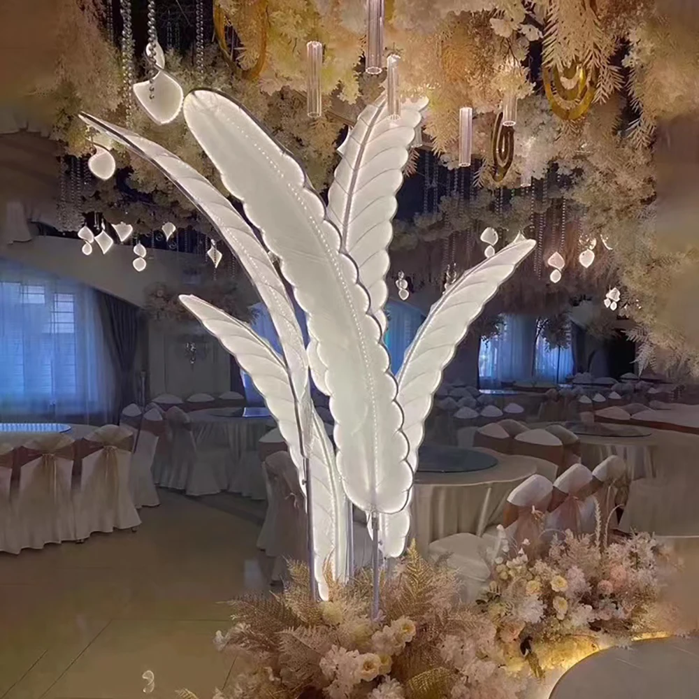 

120 см высокий белый декоративный банан дерево композиция прозрачный акриловый Цветочный Стенд для свадебного стола центральный элемент