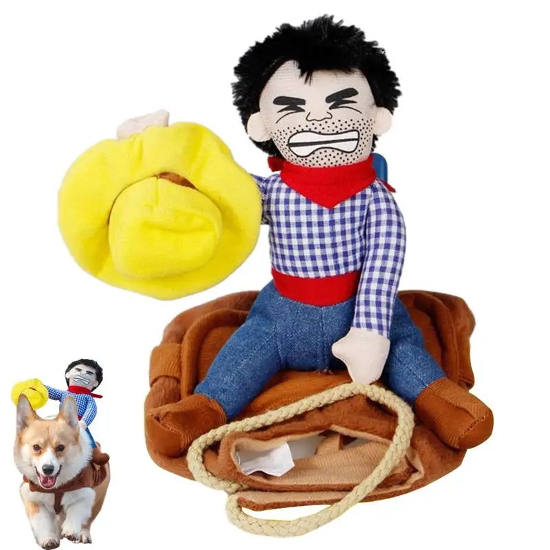 

Western Cowboy Rider Dog Costumes Halloween Cosplay Costume Party Pet Dog Clothes For French Bulldog Chihuahua Dress Up Supplies