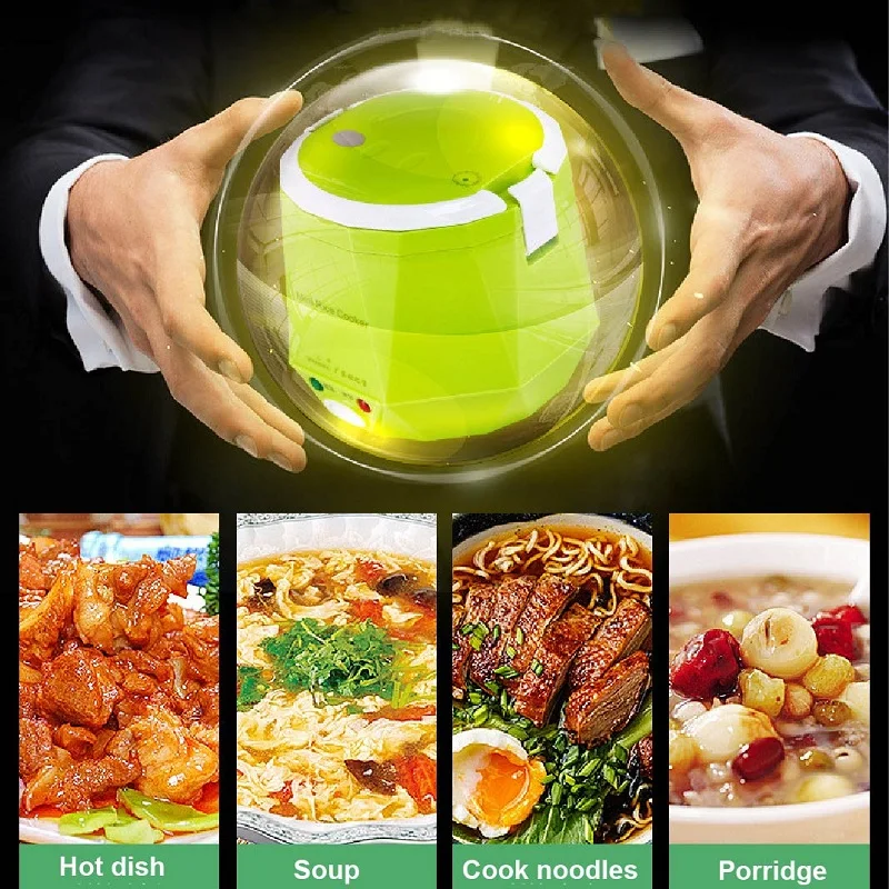 1.6L Mini Rice Cooker Heating Lunch Box Portable Constant Temperature Food Steamer Multifunction Pot For Car Truck 12/24V 3