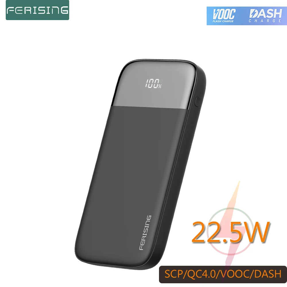 Tanie FERISING Power bank 5A VOOC Dash Super Charger 10000mAh PoverBank Portable Battery