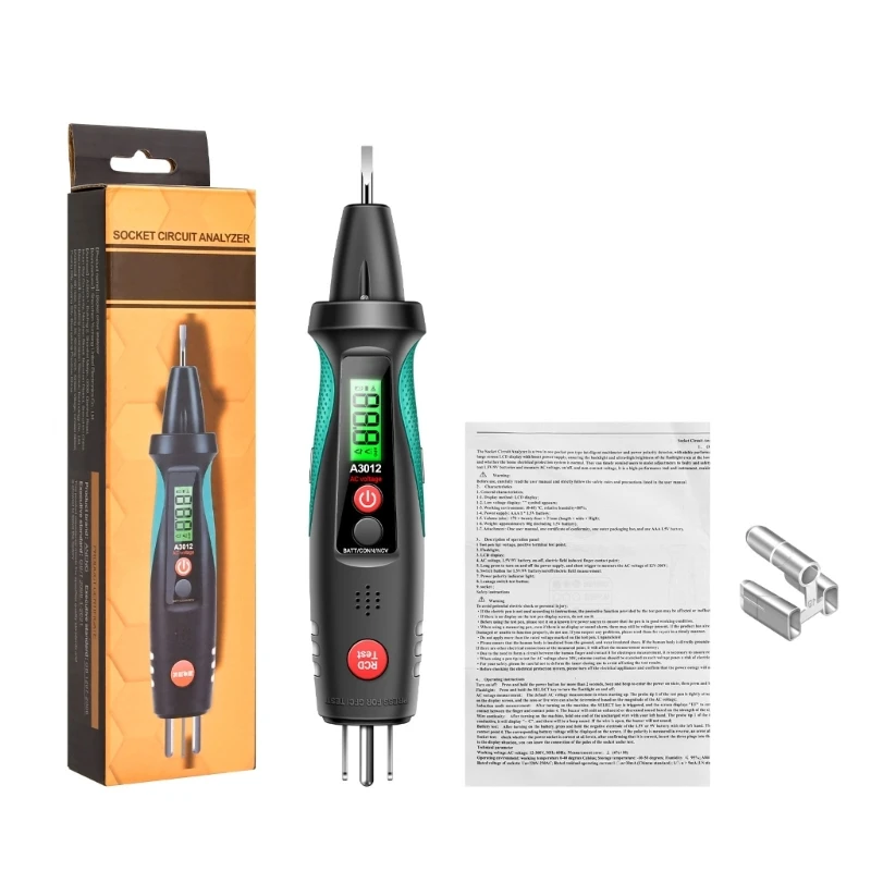 

Electrical Receptacle Detector with Backlit Display Socket Finder