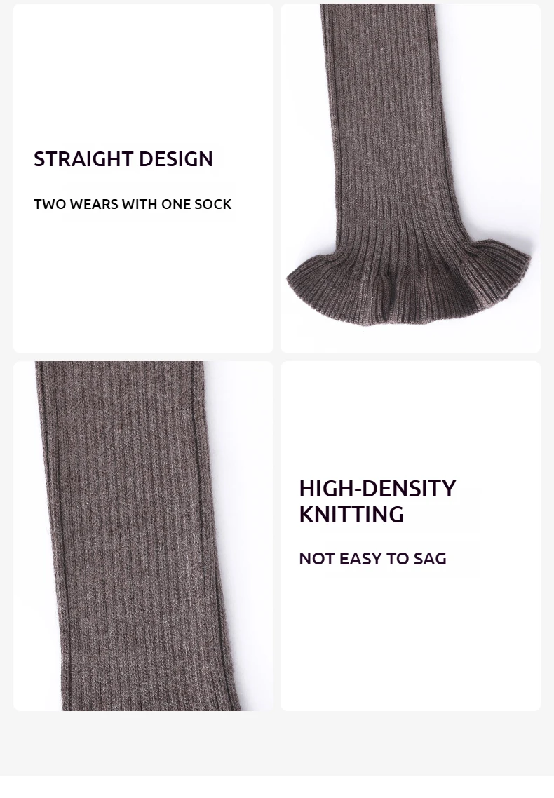 Herbst Winter Frauen Rüschen Gerippte Beinlinge JK Echte Wolle Mischung Knöchel Trim Boot Socken Fuß Abdeckung Druck-Freies Y2k 2025 – Detail 21