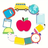 12 PCS Teacher Sticky Notes Cute Sticky Notes Back to School Sticky Notes Pencil Ruler Blackboard Apple Shaped Self Sticky Cart 1