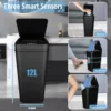 Bathroom Trash Can with Lid Touchless Automatic Garbage Can Slim Motion Sensor Smart Trash Bin for Bedroom,Office,Living Room 2