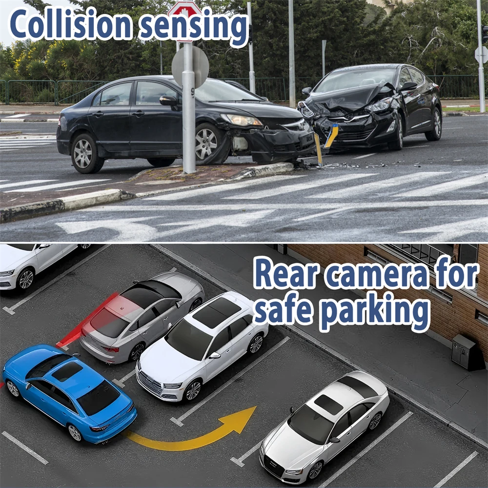 1080P Car DVR 4-Channel with Full HD Display Front Rear Night Vision Camera 24H Parking Monitoring Car DashCam