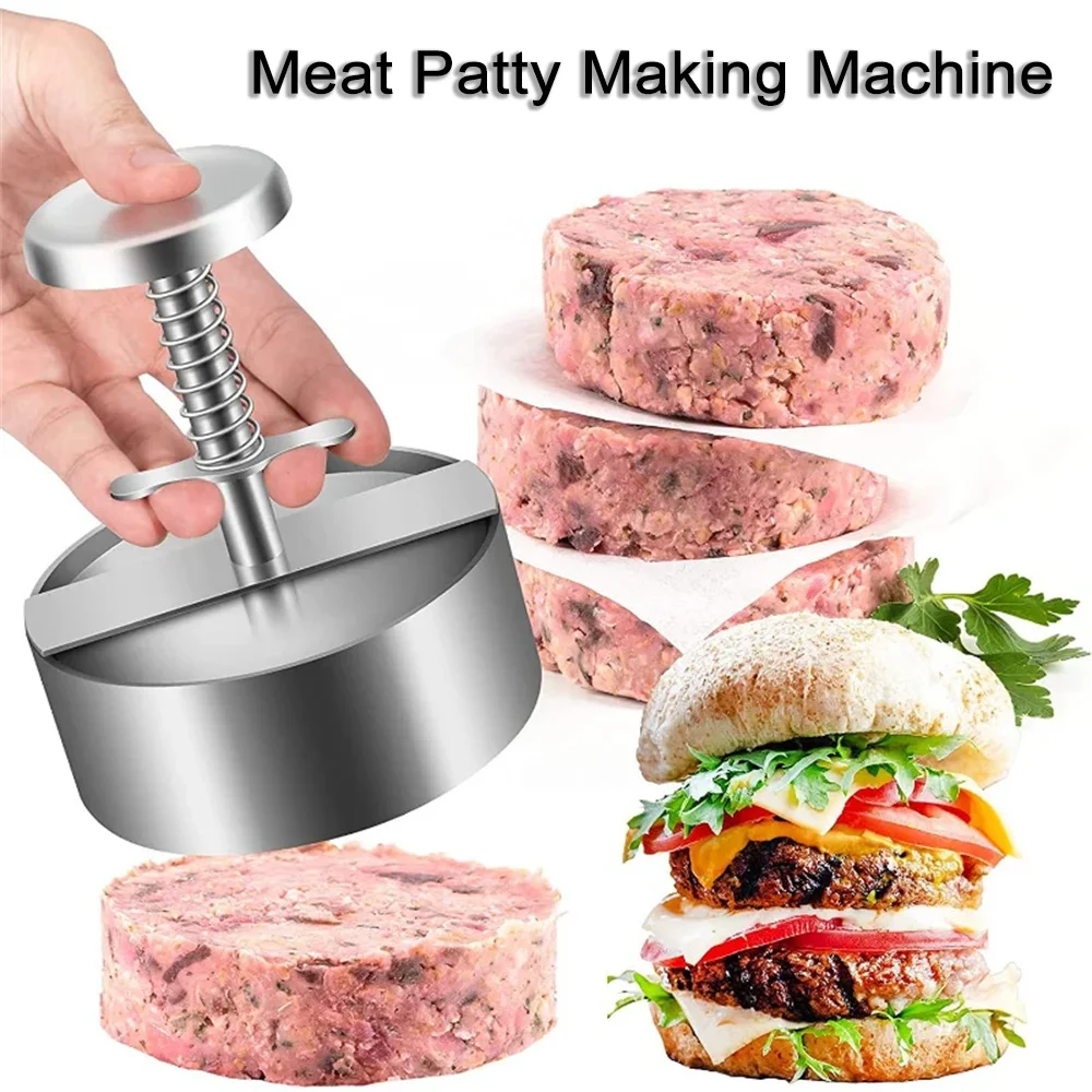 Burger Press Burger Meat Patty Machine Stainless Circular Non Stick Adjustable Burger Press