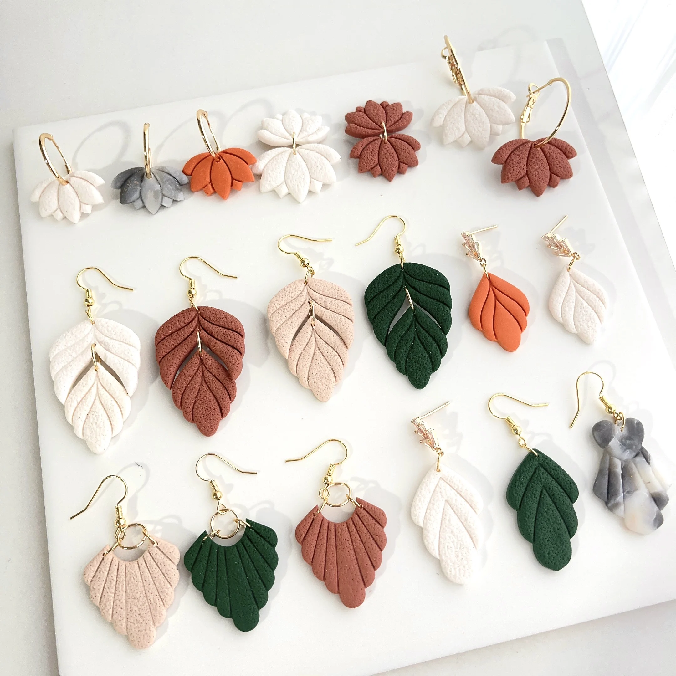 

Earrings Polymer Clay Cutter Leaf/lotus/irregular Geometry Soft Pottery Mold DIY Ins Jewelry Pendant Modeling Clay Tools