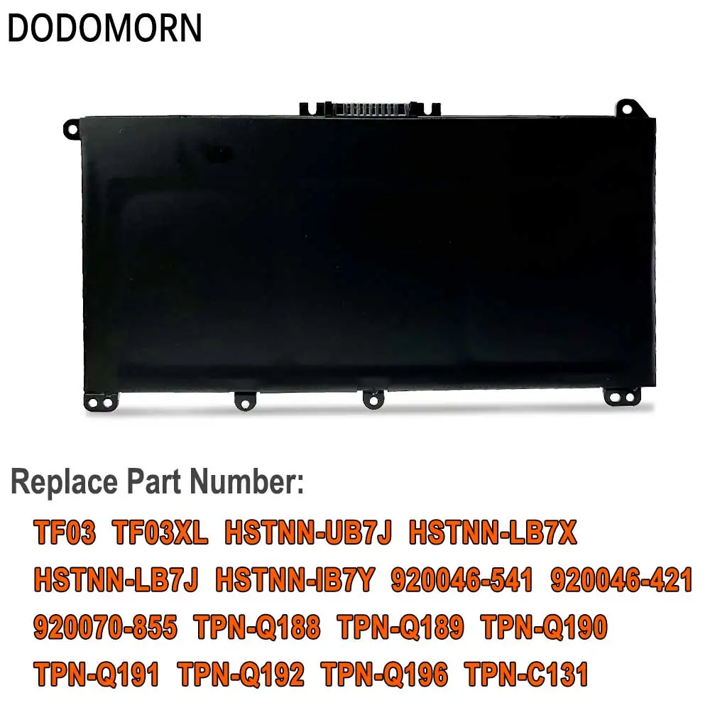Dodomorn-bateria do Portátil para hp Pavilion Tf03xl 14-bf 15-cc 15-cd 17-ar 17-ar007ca 17-ar050wm Hstnn-ub7j 920046541tpn-q188 41wh - Imagem 6