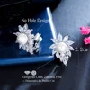 CWWZircons Non Pierced Design Shiny White Cubic Zirconia Bridal Wedding Party Clip On Pearl Earrings Without Piercing CZ162 6