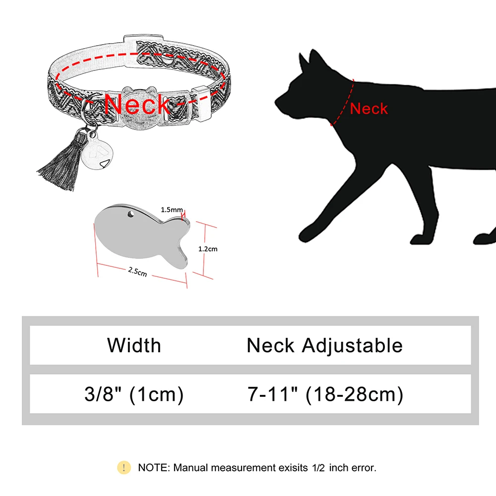 Title 1, 11 Colors Quick Release Cat Collar Personalized...