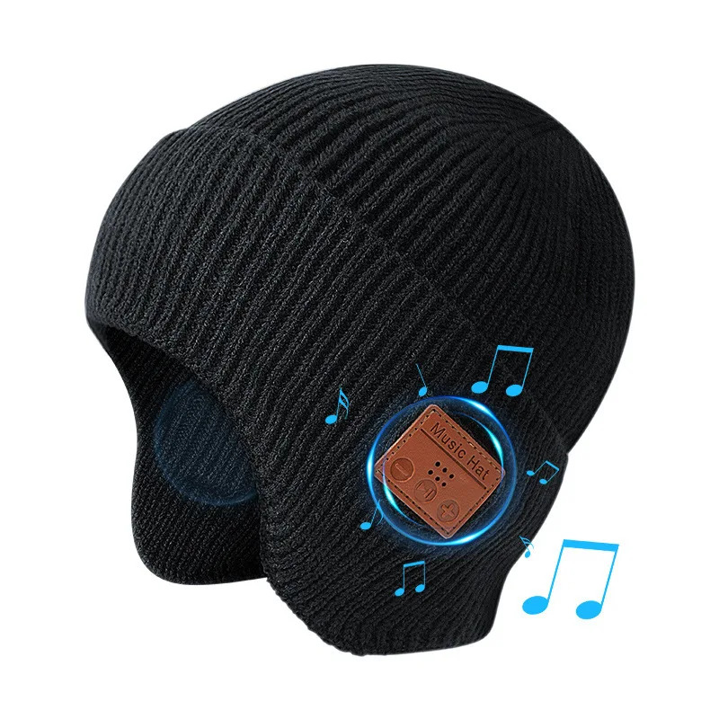 Gorro de punto con Bluetooth y auriculares inalámbricos, gorro de invierno con micrófono incorporado y altavoces, tecnología única, regalos, embutidores de medias