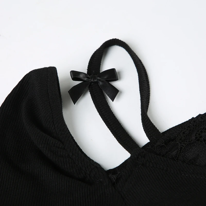 Camisetas de dos piezas para mujer, lindas y bonitas, con ribete de encaje liso, de manga larga, ropa suave y moderna de otoño.