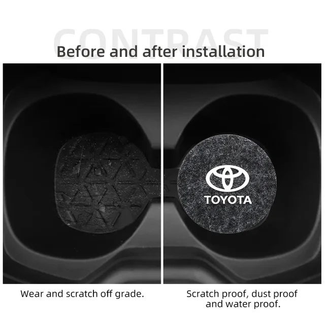 Sottobicchieri per auto Portabicchieri da viaggio per auto Inserto sottobicchiere in feltro Antiscivolo Accessori interni per veicoli Tappetini per tazze per Toyota Corolla Camry 4