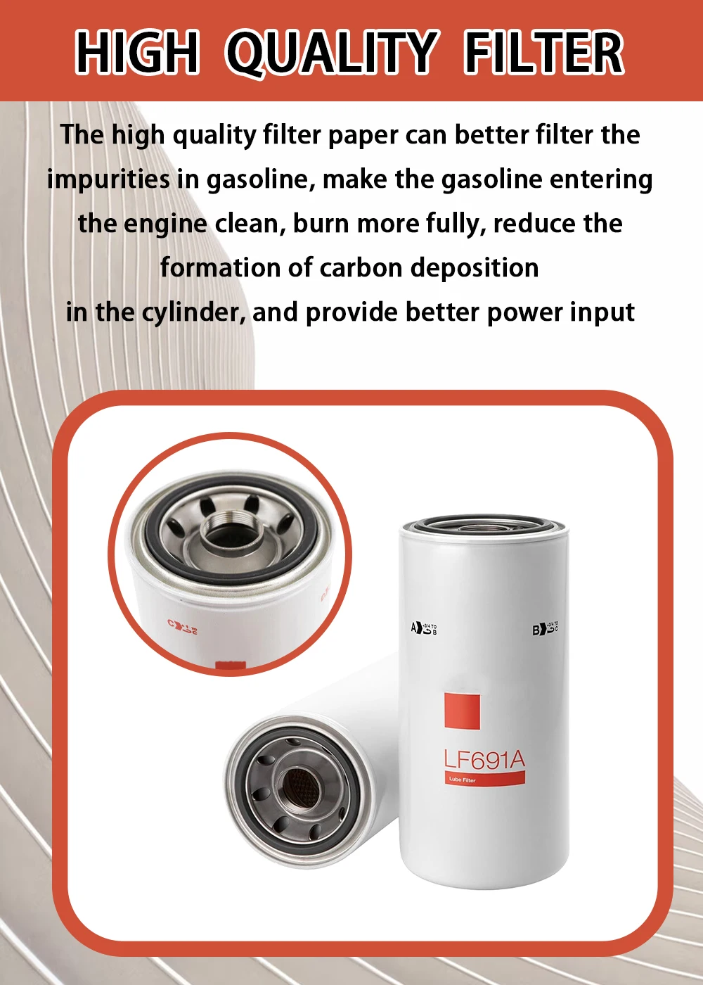 Description Picture 4 of itemLF691A P551808 P554005 1R0716 2P4005Oil Filte For Marine Generator For Fleetguard FJ-3029 DO935 EF-42007 PH3335 OC484