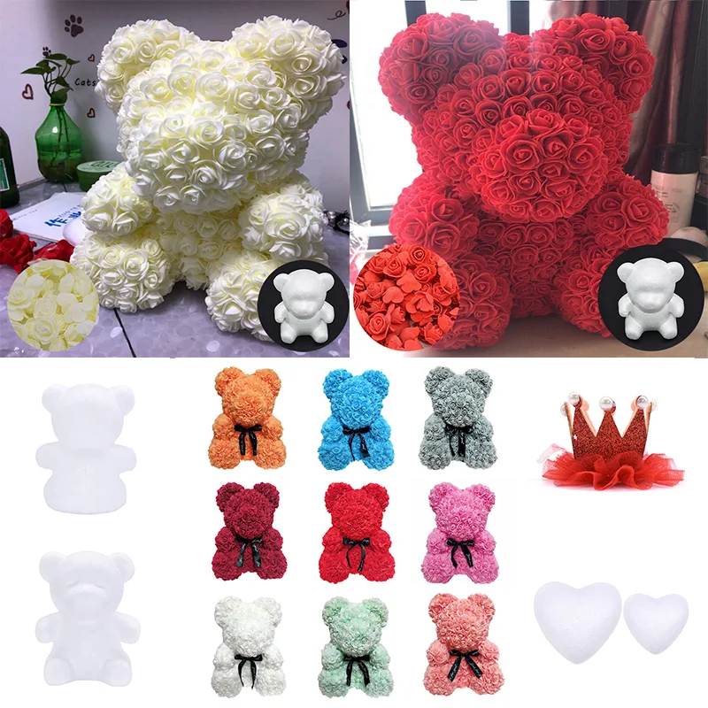 Polystyrene Styrofoam Foam Ball Rose Bear White Heart Craft For Valentine