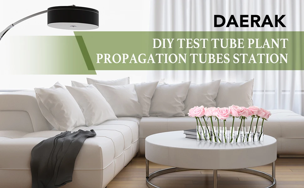 Test Tube Vase Transparent Glass Hinged Vase Hydroponics Combination Flower Appliance Living Room Office Home Decoration