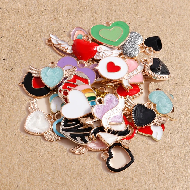 30/50/100pcs Random Mix Cute Floating Charms For Jewelry Making Supplies  Diy Lockets Components Flowers Heart Charm Accessories - Charms - AliExpress