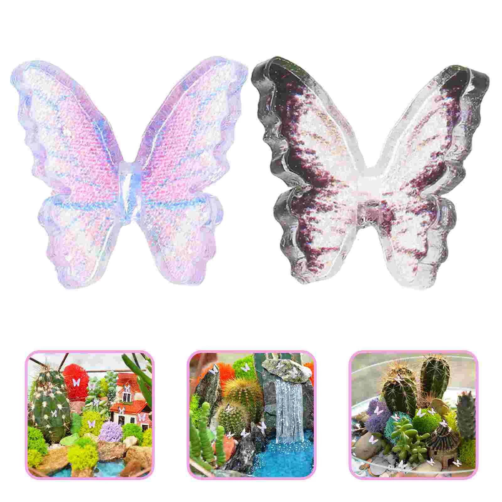 

20 Pcs Nail Supplies Mini Butterfly House Dollhouse Resin Landscape Butterflies Statues
