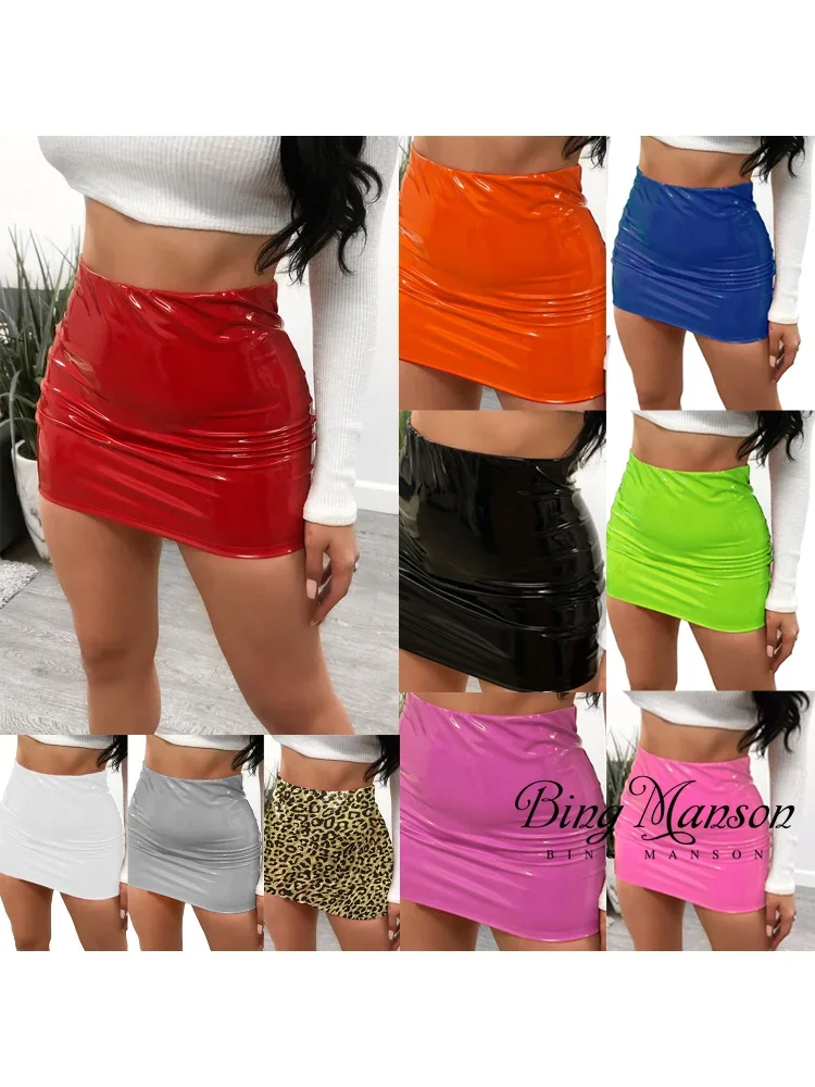 

2023 Fashion Women PU Leather Skirt Women High Waist Slim Pencil Skirt Women Bodycon Miniskirt Sexy Short Skirt Street Dress