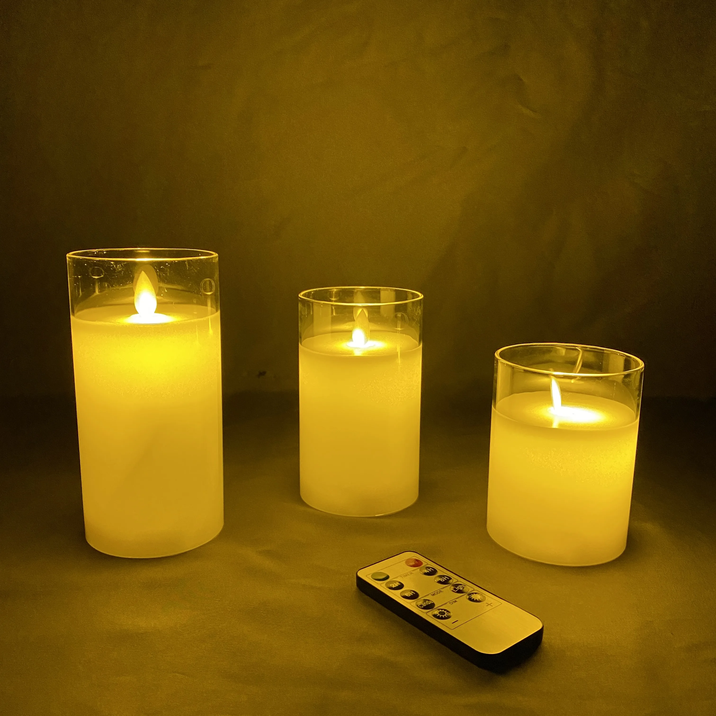 LED Candle Remote for Home LED Lights Electronic Candle LED Glass Candle Set with Control Timer For Christmas Home Decor Wedding