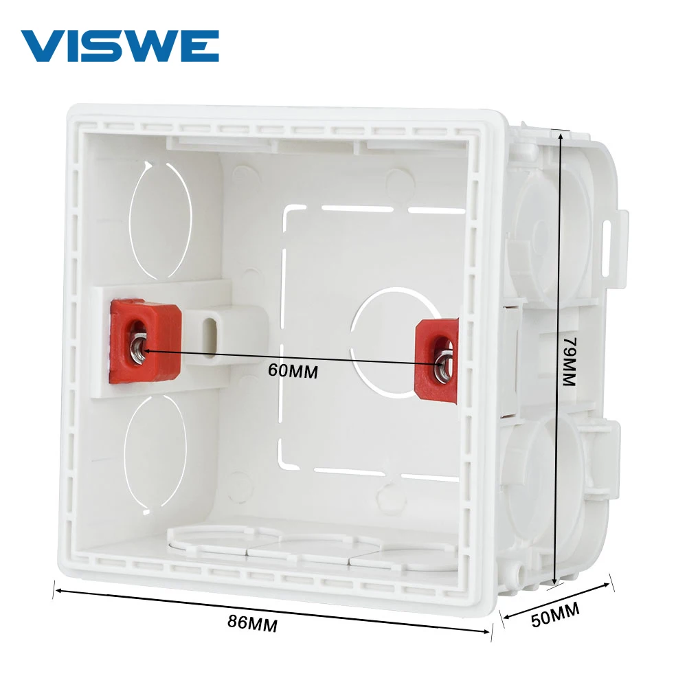 Socket Switch Adjustable Mounting Box 86mm*84mm*50mm for 86 type Wall Switch