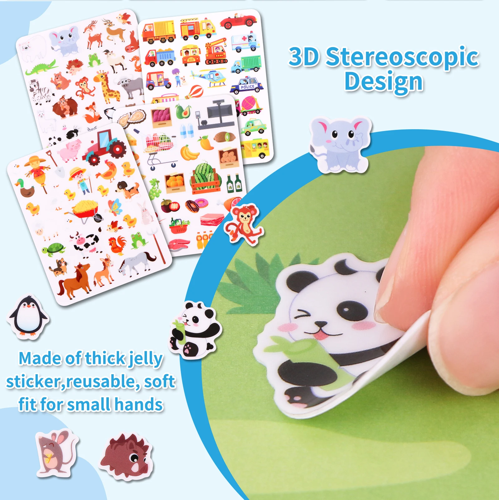 Reusable Kids Sticker Book 3